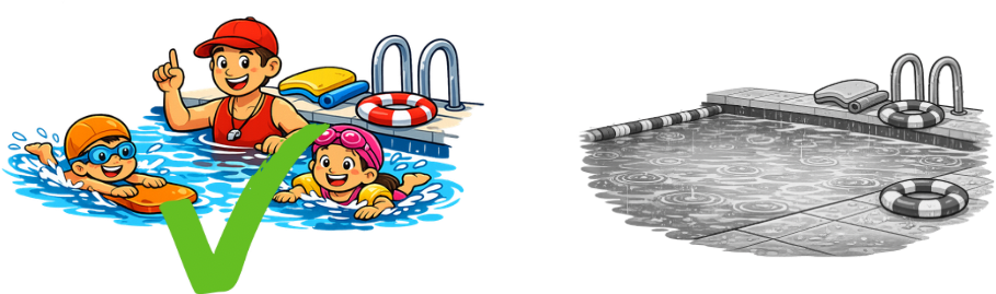 Schwimmkurz findet heute statt.